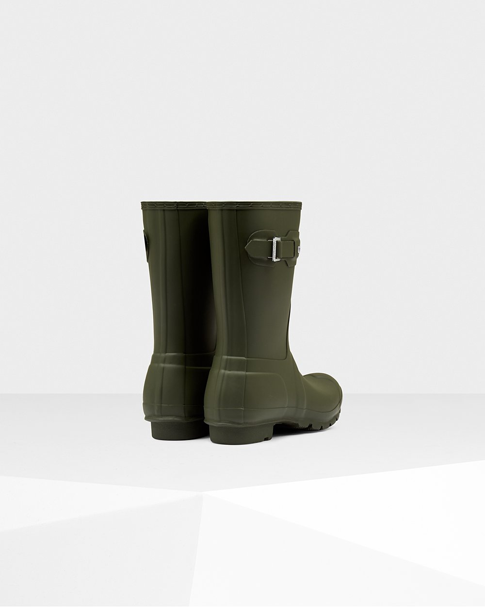 Botas de Lluvia Cortas Hunter Mujer - Original - Verde Oscuro Oliva - ZFGSIVK-79